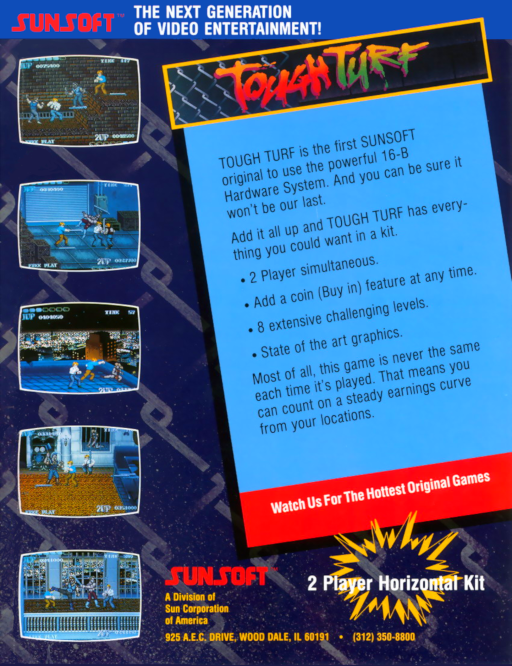 Tough Turf (set 2, Japan, 8751 317-0104) Arcade Game Cover